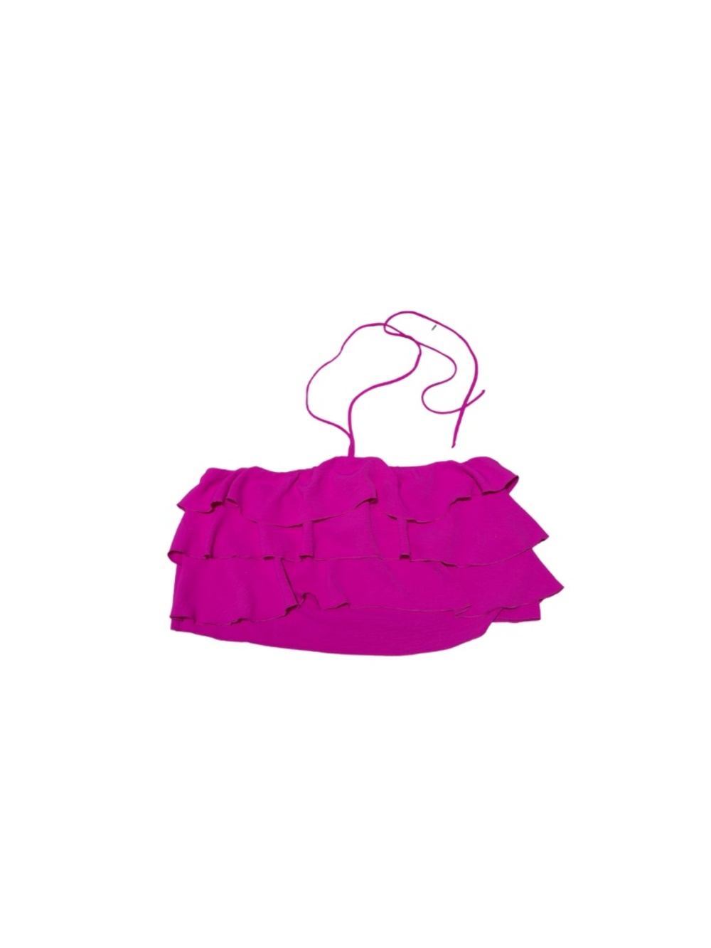Julia Ruffle Crop Top Women’s XL Hot Pink Strapless Tiered Tube Top NWT